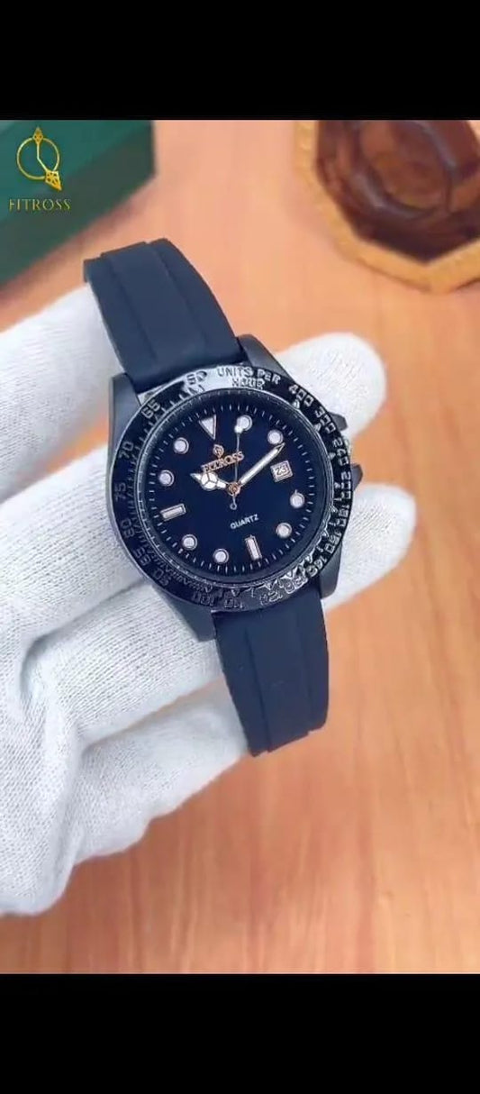 Black Silicon Strap For Man's