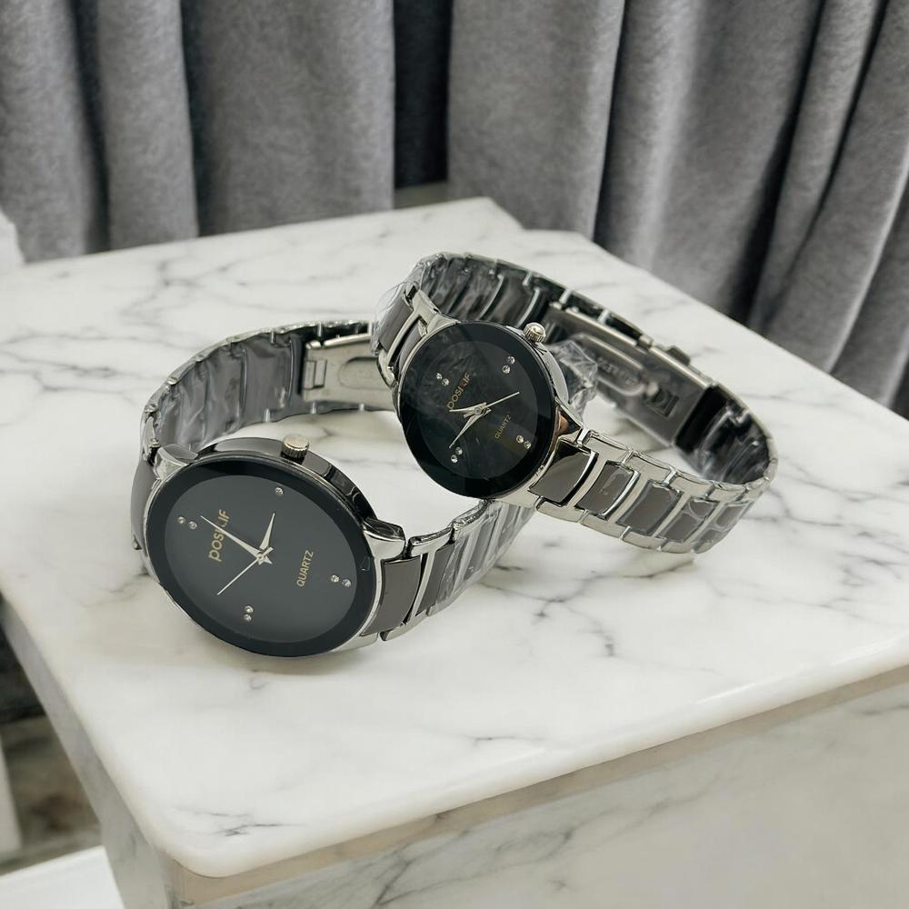 Couple Analog Watch Steel 36mm Set