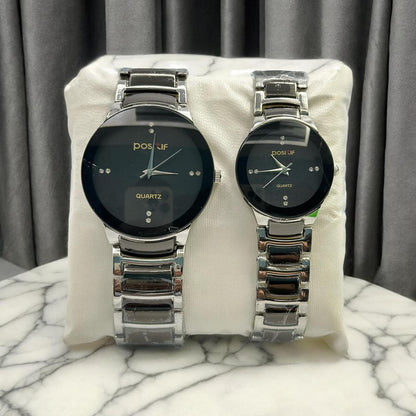 Couple Analog Watch Steel 36mm Set